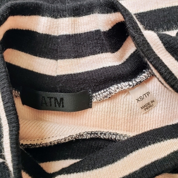 ATM Anthony Thomas Melillo Sleeveless Striped Mock Neck Ribbed Knit Dress XS - Picture 8 of 9